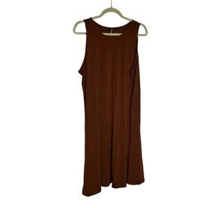 NWT Quince Brown Tencel Jersey Swing Mini Dress Size XL